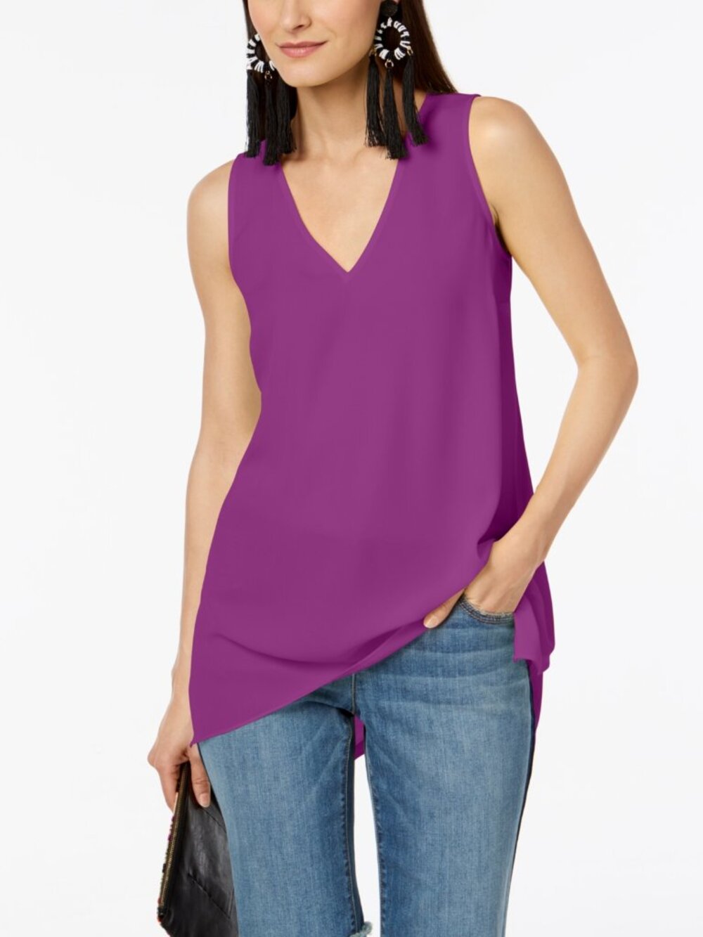 INC International Concepts Womens Handkerchief Hem Top